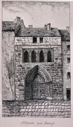 Saint-Pierre aux Boeufs church, drawing.