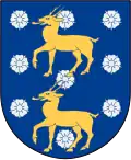 Arms designed for Åland in the 16th century but instead used by Öland (officially 1880s–1944, but also used earlier)