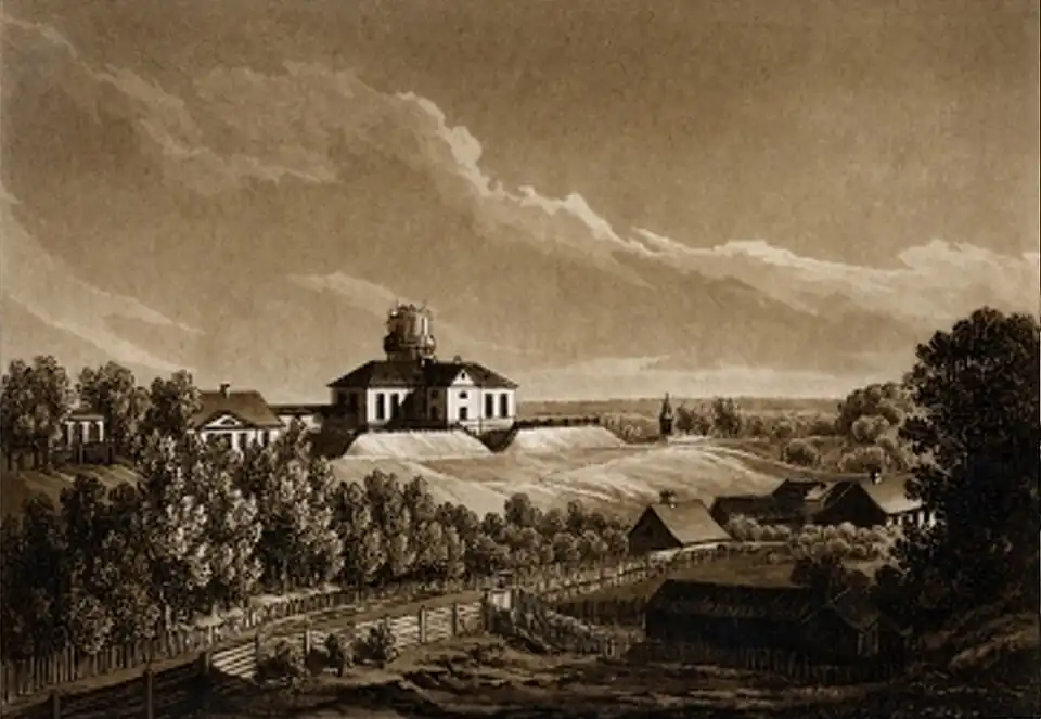 Dorpat Observatory. Painting by August Matthias Hagen, father-in-law to Schwarz.
