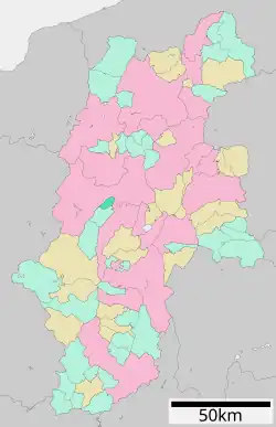 Location of Yamagata in Nagano Prefecture