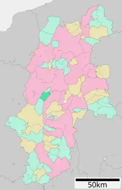 Location of Asahi in Nagano Prefecture