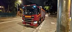 Second generation Scania P 360 fire engine of the Hong Kong Fire Services Department