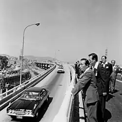Then-president Park Chung Hee during the opening ceremony for the bridge