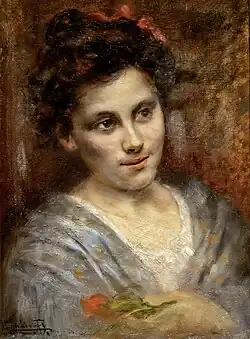 Ritratto di modella, ca 1900, Private collection
