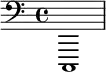 { \clef bass   c,,1  }