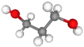 Ball and stick model of 1,3-propanediol