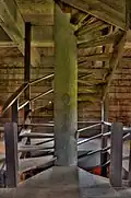 Central newel of spiral staircase at Fort Benjamin Hawkins