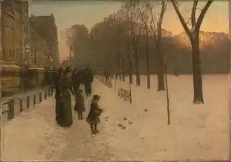 Childe Hassam, At Dusk (Boston Common at Twilight), 1886