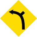 Left curve with local road to the left
