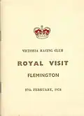 1954 VRC Australian Cup racebook front cover