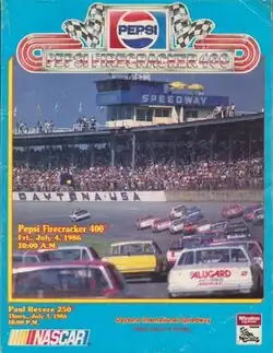 The 1986 Firecracker 400 program cover.