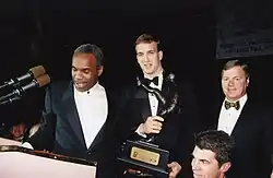 Peyton Manning (Tennessee) with the trophy in 1997