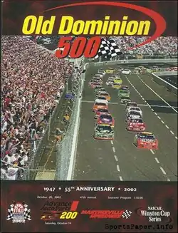 The 2002 Old Dominion 500 program cover.