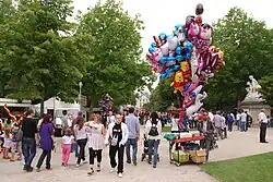Fast-food kiosks in a park