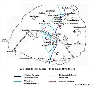 By the end of the 24th, the French Army had captured Montmartre.