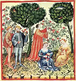 Illustration of roses from a 14th-century edition of Tacuinum Sanitatis