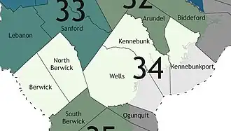 Map of maine's 34th State Senate district