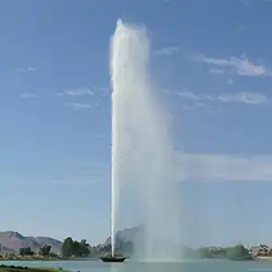 The fountain of Fountain Hills can shoot water to a height of up to 560 feet (170 m).