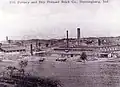 The former Uhl Pottery Company brickyard and factory in Huntingburg, seen here in the early 1900s.