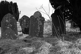Gravestones in the churchyard