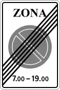 5.43. End of no parking zone at certain time period