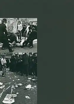 Demonstator floored : The thin blue line