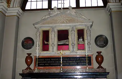 Relics of St. Savina of Milan, in Milan, Italy.