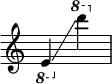 
{
    \override Score.SpacingSpanner.strict-note-spacing = ##t
    \set Score.proportionalNotationDuration = #(ly:make-moment 1/8)
    \override Score.TimeSignature #'stencil = ##f
    \relative c {
        \time 2/4
        \ottava #-1 e4 \glissando \ottava #1 d''''
    }
}

