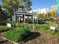 Parkdale's community garden shed - Parkdale Station - memorializes Calgary's historical connection to the railroad