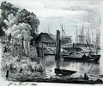 The Reiherstieg ship-yard in Hamburg in 1840.