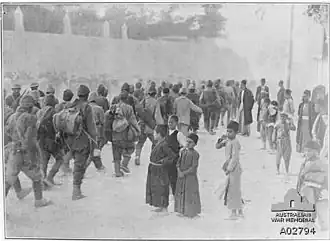 Ottoman prisoners march through Nablus