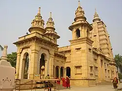 The modern Mulagandha Kuty Vihara, a Buddhist temple constructed by the Maha Bodhi Society at Sarnath