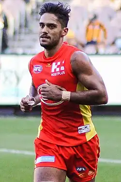Aaron Hall playing for Gold Coast in 2017