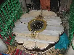 In the section of the cave which is a mosque, this grate allows visitors to look down into a shaft measuring 40 feet (12 metres), which leads to the ground level of the cave where Abraham and Sarah are buried