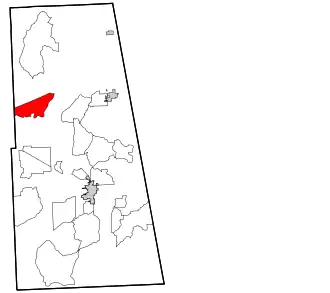 Location within Adair County and the state of Oklahoma