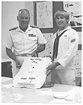 Adm Prins and SN Marlett celebrating one year of Bafflestir publications.