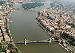 Margaret Island today (top of picture)