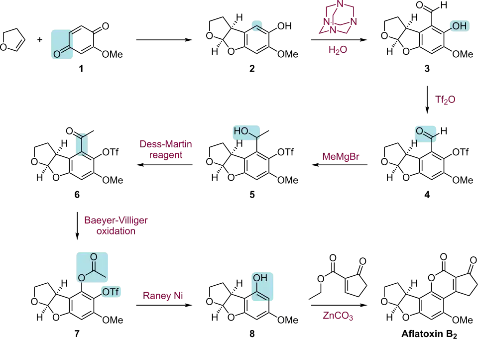 Aflatoxin B2 total synthesis