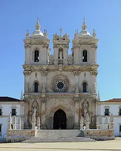 The facade of Alcobaça Monastery