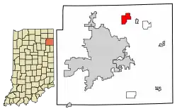 Location of Leo-Cedarville in Allen County, Indiana.