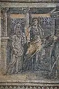 Mosaic of Iphigenia in Aulis in the Antakya Mosaic Museum. 5th century AD