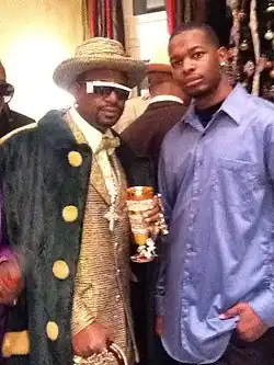 Antonio James with Bishop Don Juan at the Players Ball.