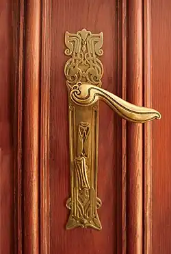 Jugendstil door handle in Berlin (c. 1900)