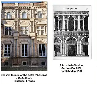 Influence on hôtel d'Assézat's facades.