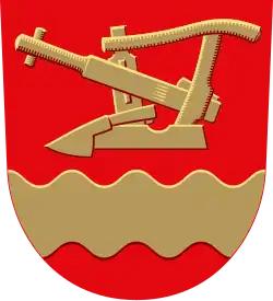 Plough pictured in the coat of arms of Aura