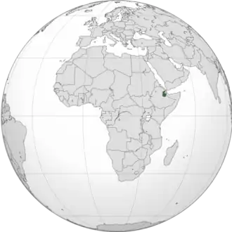 Aussa on modern map of Africa