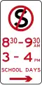 (R5-36) No Stopping (School times)