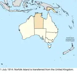 Map of Australia; for details, refer to adjacent text
