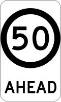 (G9-79) 50 km/h Speed Limit Ahead