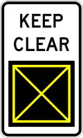 (G9-V203) Keep Clear (used in Victoria)